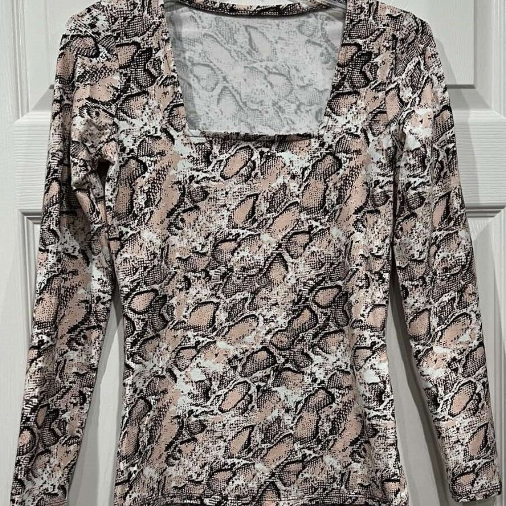 Boston Proper So Sexy Python Square Neck Top Size… - image 2